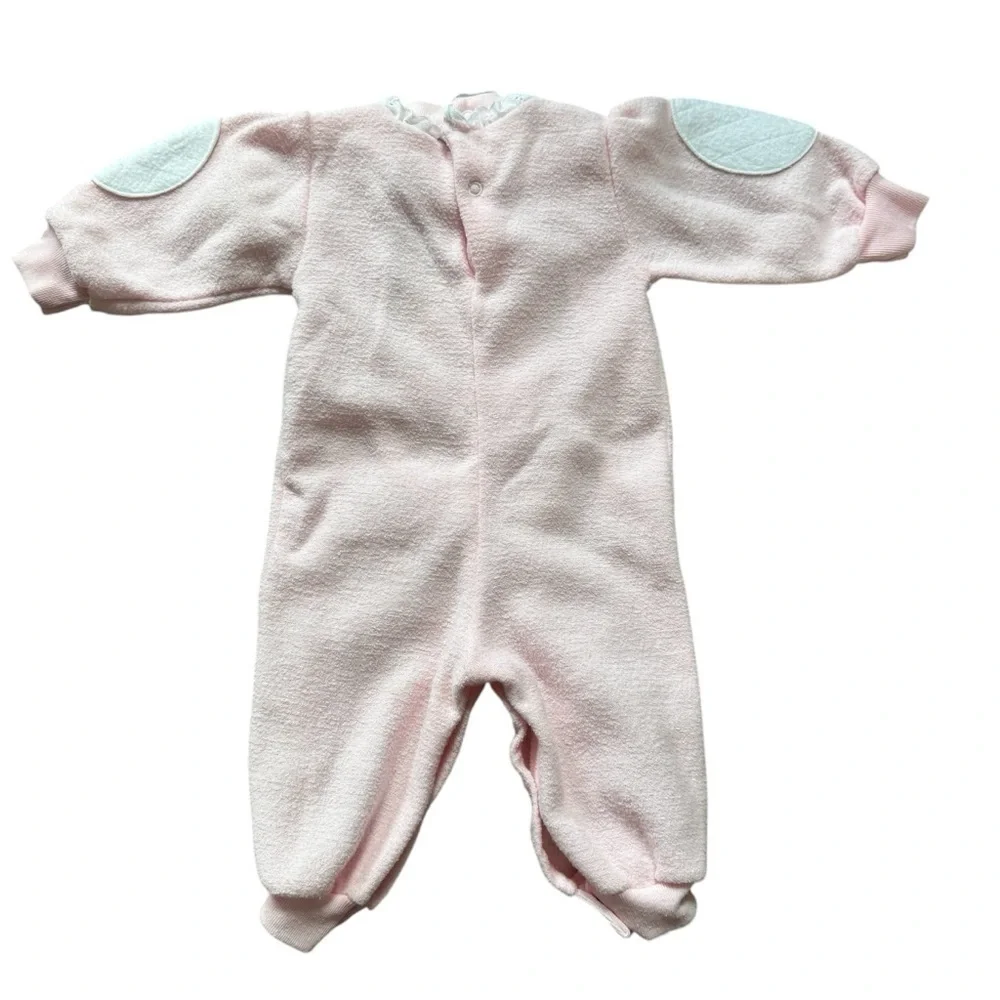 Vintage Bright Future Infant One Piece Outfit Pink w Cat Size 6-9  months